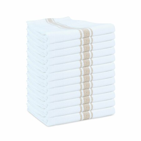MONARCH BRANDS Herringbone Tea Towels , Tan, 288PK SC-HTTS-24-CS